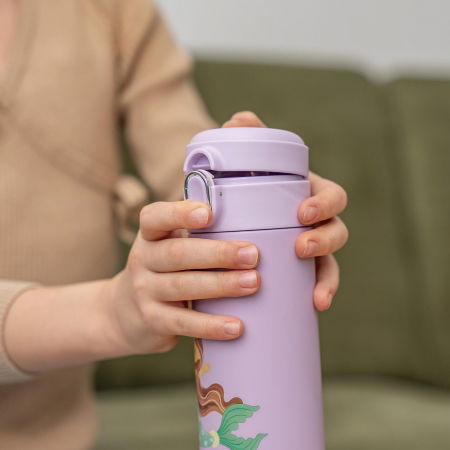Sticla apa copii inox cu pai violet 350ml Reer [4]