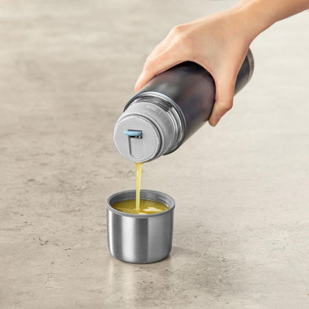 Sticla termos din otel inoxidabil vidat cu capac Colour, 450 ml, gri, Reer 90501 [5]