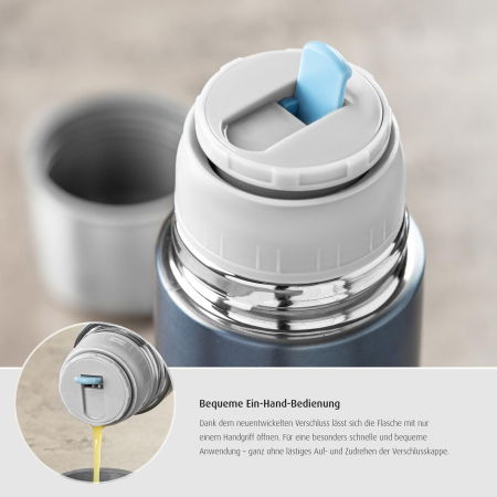 Sticla termos din otel inoxidabil vidat cu capac Colour, 450 ml, gri, Reer 90501 [13]