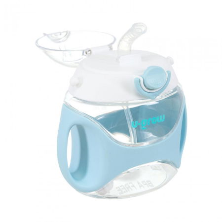 Sticla tritan cu pai si curea , 330 ml , blue, U-Grow [1]