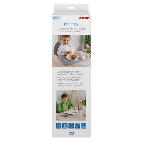 Alimentatie/Vesela, tacamuri si accesorii - Suport de farfurii, antialunecare pentru bebelusi, din silicon rezistent la caldura, 41.5 x 30 cm, Reer Eat'n Tidy 25021