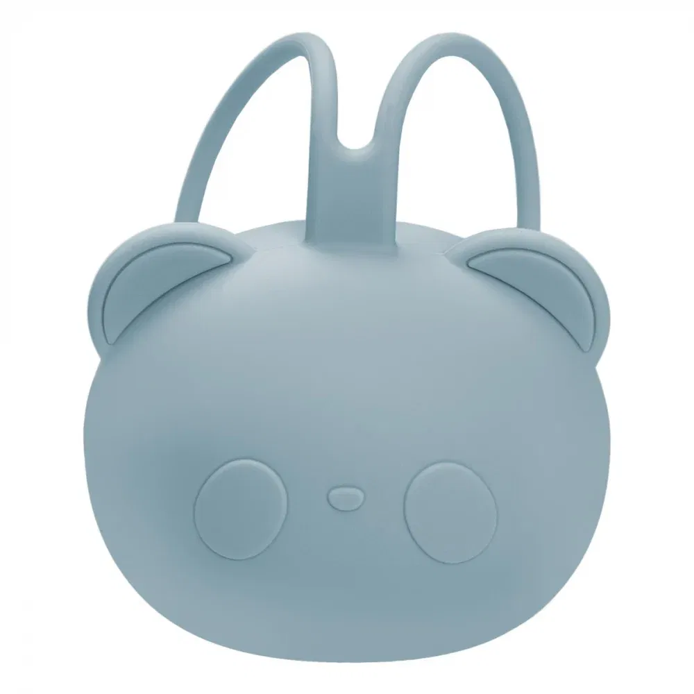 Termosuri, recipiente mâncare pentru copii - Suport pentru suzeta din silicon, AppeKids, The Little Bear - Albastru