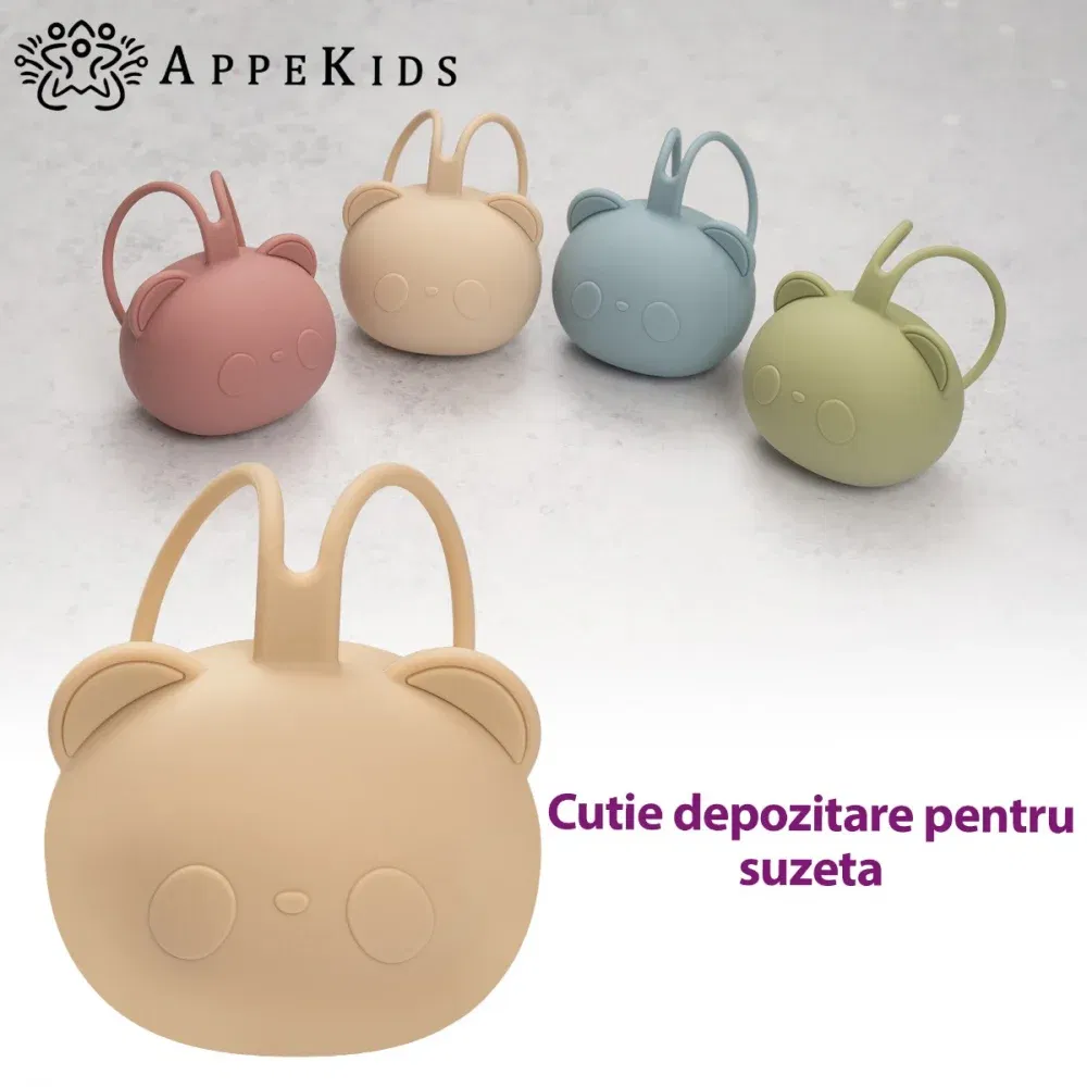 Suport pentru suzeta din silicon, AppeKids, The Little Bear - Bej [2]