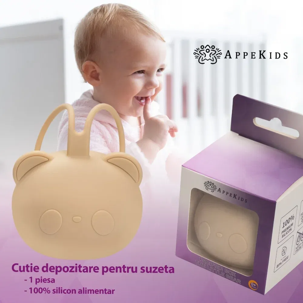 Suport pentru suzeta din silicon, AppeKids, The Little Bear - Bej [4]