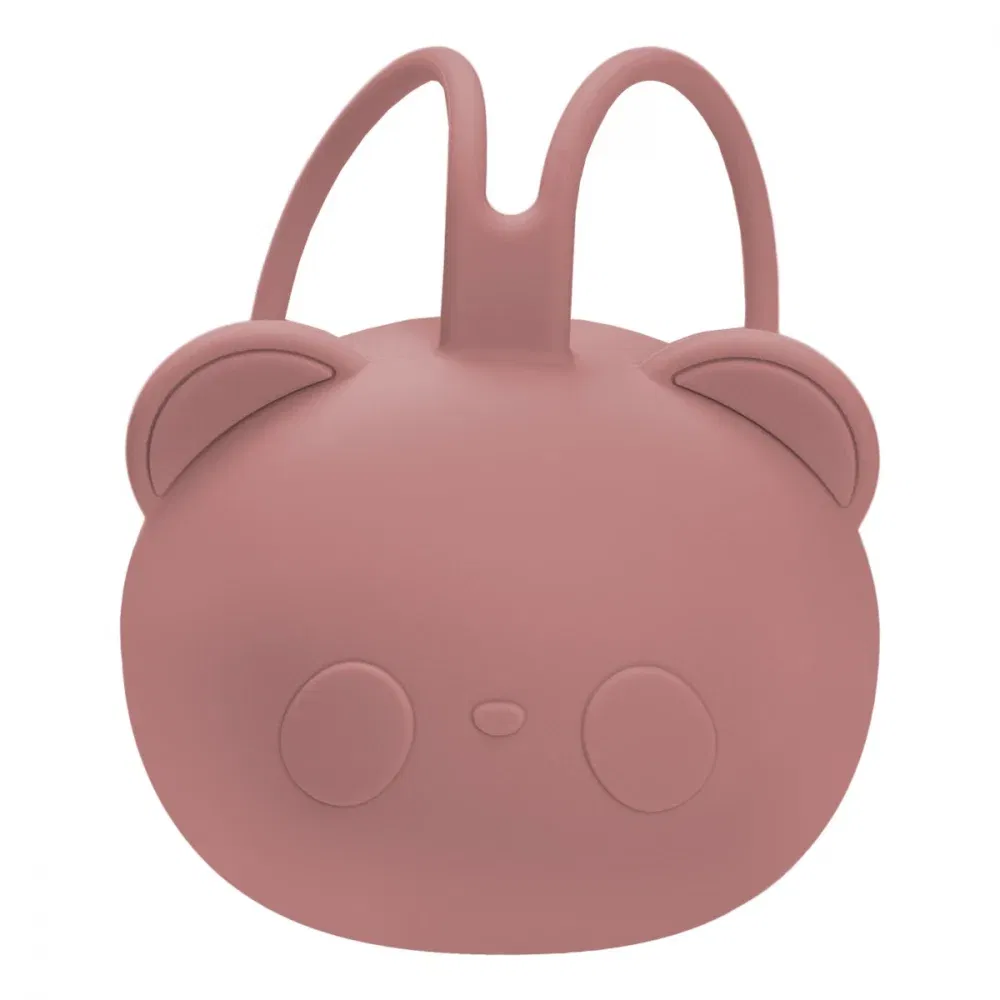 Termosuri, recipiente mâncare pentru copii - Suport pentru suzeta din silicon, AppeKids, The Little Bear - Roz