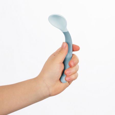 Tacamuri flexibile pentru copii, lingurita si furculita, fara BPA, albastru, 6+ luni, Reer 23033 [2]