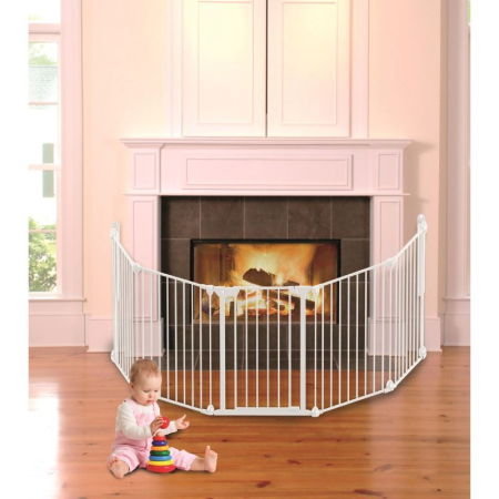 Tarc de siguranta modular cu 5 panouri, metal alb, Noma, N94047 [1]