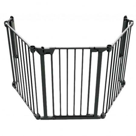 Tarc de siguranta modular pentru copii cu 3 panouri, metal negru, Noma [5]