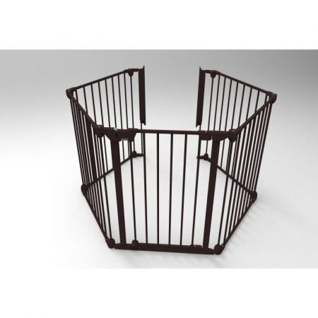 Porți de siguranță copii - Tarc de siguranta modular pentru copii cu 5 panouri, metal negru, Noma