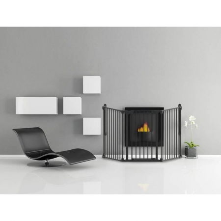 Tarc de siguranta modular pentru copii cu 5 panouri, metal negru, Noma [4]