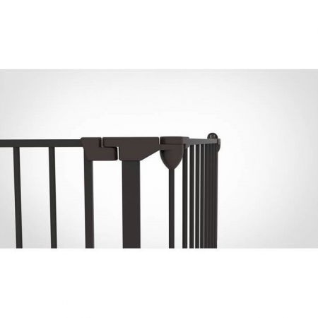 Tarc de siguranta modular pentru copii cu 5 panouri, metal negru, Noma [3]