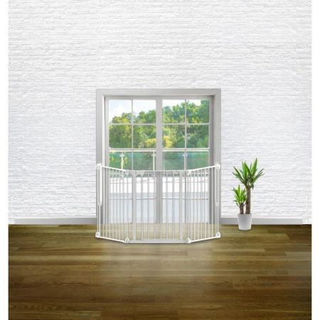Tarc de siguranta pentru copii modular cu 3 panouri, metal alb, Noma [2]