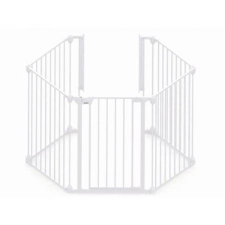Porți de siguranță copii - Tarc de siguranta pentru copii  modular cu 5 panouri, metal alb, Noma