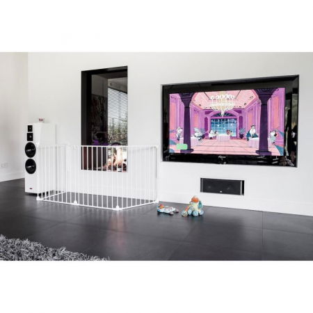 Tarc de siguranta pentru copii  modular cu 5 panouri, metal alb, Noma [3]