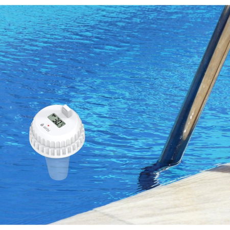 Termometru si higrometru digital de camera, cu senzori wireless pentru exterior si pentru apa din piscina, lumina de fundal, Airbi POOL BI1021 [8]