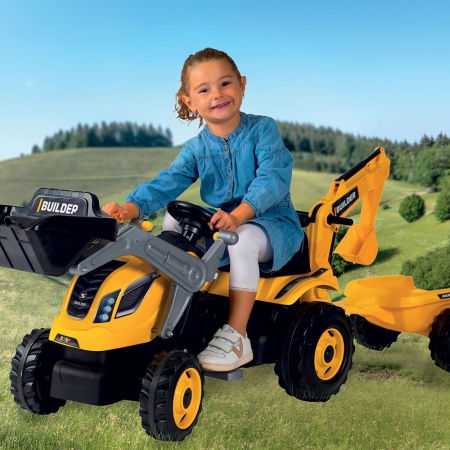 Tractor copii 3 ani+ cu pedale si remorca Smoby Builder Max [2]