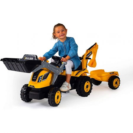 Tractor copii 3 ani+ cu pedale si remorca Smoby Builder Max [3]
