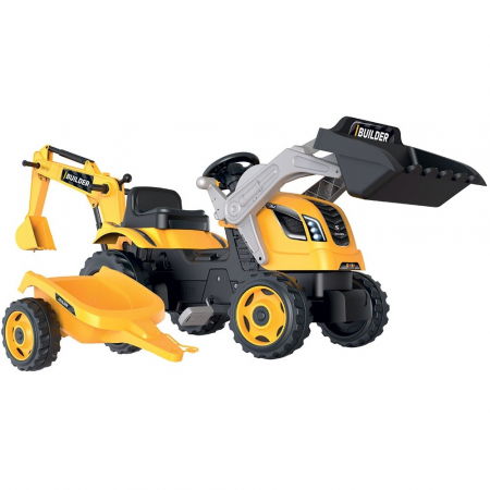 Tractor copii 3 ani+ cu pedale si remorca Smoby Builder Max [1]