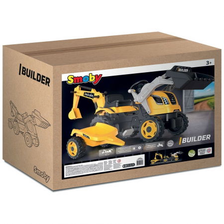 Tractor copii 3 ani+ cu pedale si remorca Smoby Builder Max [7]