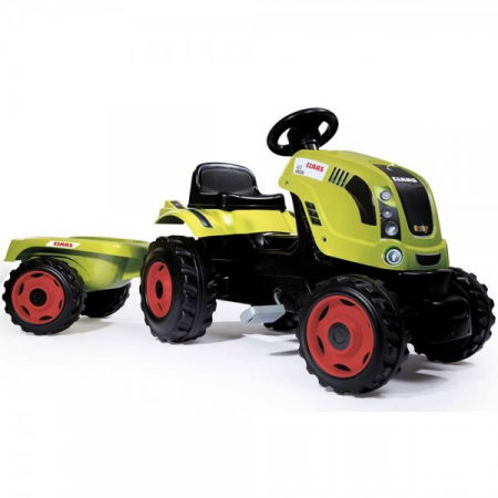 Jucarii pentru exterior - Tractor cu copii 3 ani+ cu pedale si remorca Smoby Farmer