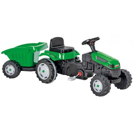 Tractor copii 3 ani+, cu pedale si remorca, verde, Pilsan Active [2]