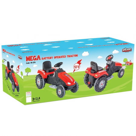 Tractor electric copii 3 ani+ Pilsan Mega Rosu [2]