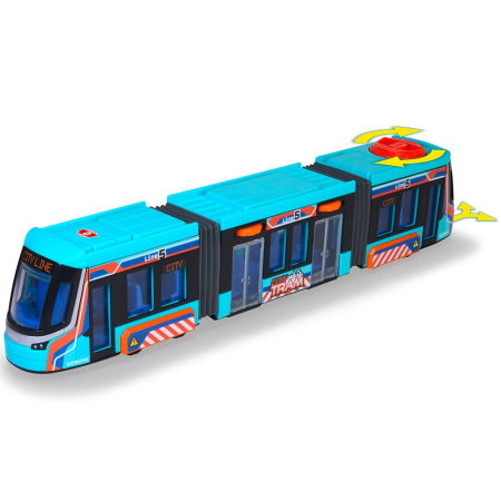 Tramvai Dickie Toys Siemens City Tram 41,5 cm albastru [4]