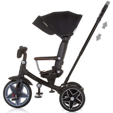 Jocuri și Jucării - Tricicleta cu copertina si sezut reversibil Chipolino Derby obsidian