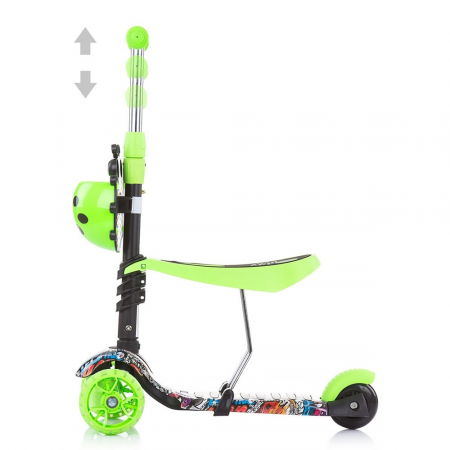 Trotineta copii 3 ani+, 3 in 1, verde lime, Chipolino Kiddy Evo [3]