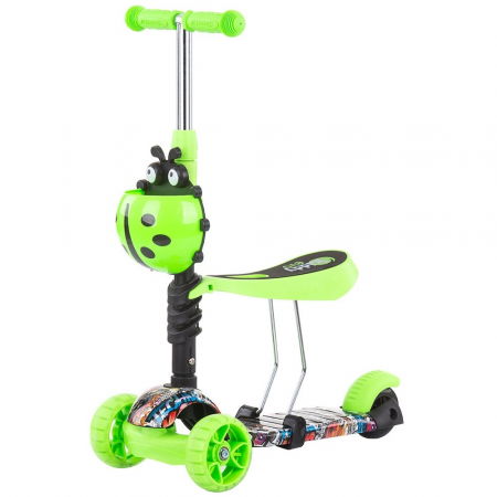 Jocuri și Jucării - Trotineta copii 3 ani+, 3 in 1, verde lime, Chipolino Kiddy Evo
