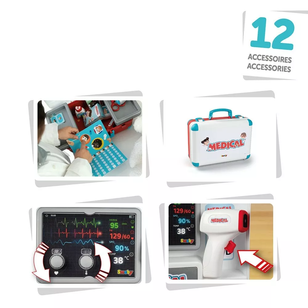 Trusa doctor copii, din plastic, Smoby Medical Case, 11 piese [1]