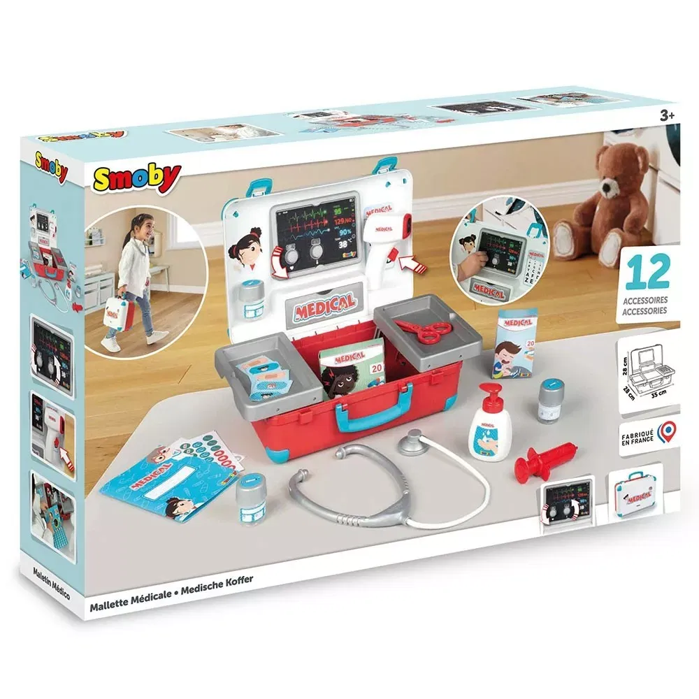 Trusa doctor copii, din plastic, Smoby Medical Case, 11 piese [5]