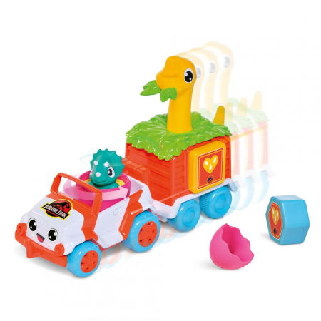 VEHICUL DE SALVARE CU REMORCA COLORATA, DINO, JURASSIC WORLD, TOMY [3]