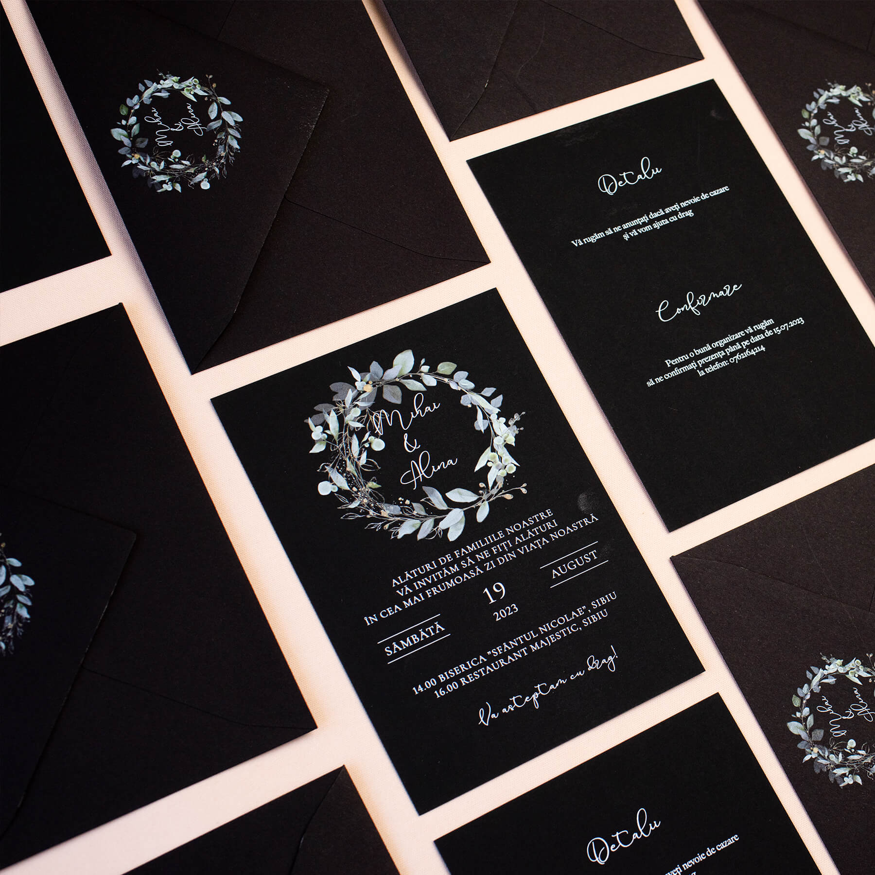 Invitatie nunta neagra