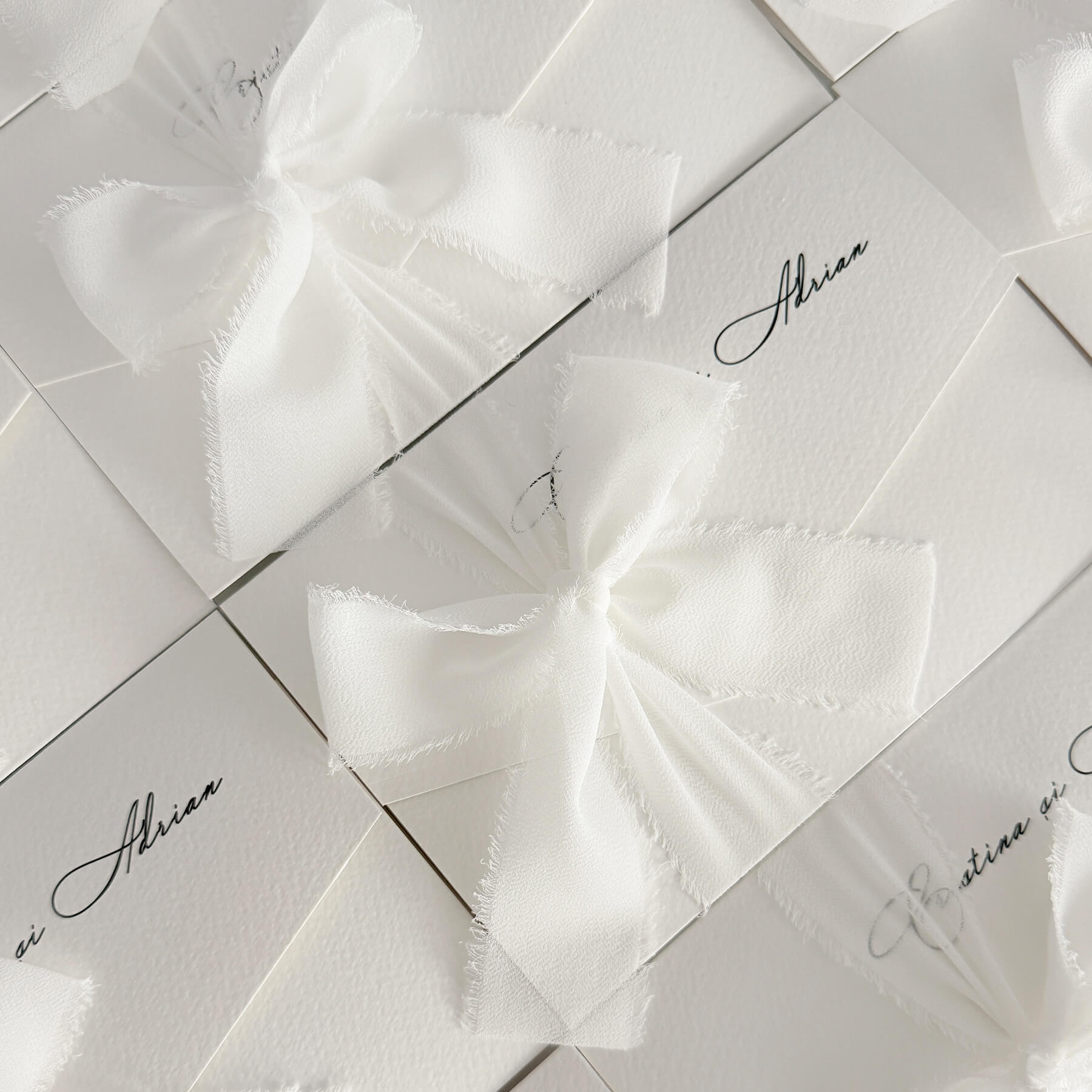 Invitatie de nunta cu panglica de matase