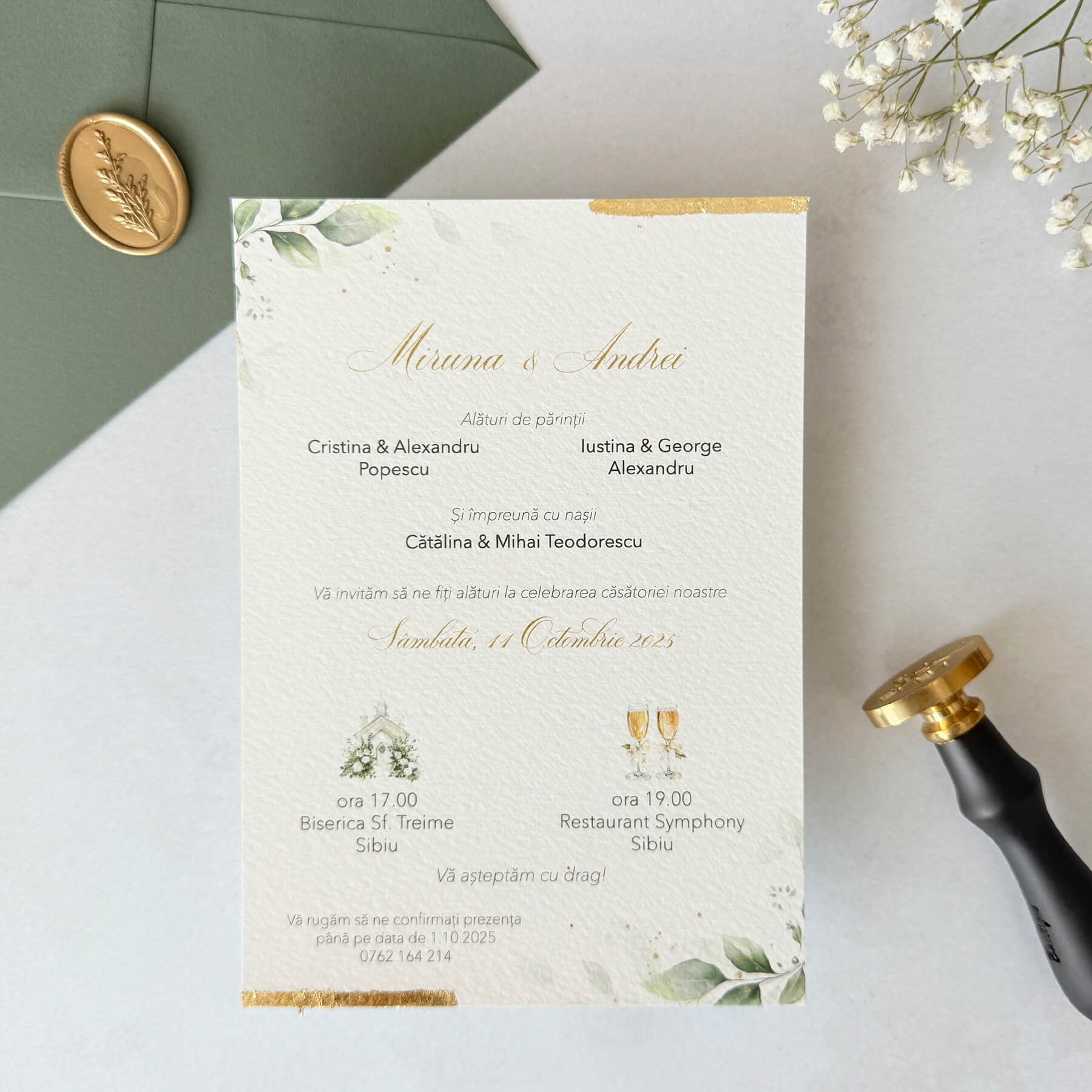 Invitatie nunta Sage