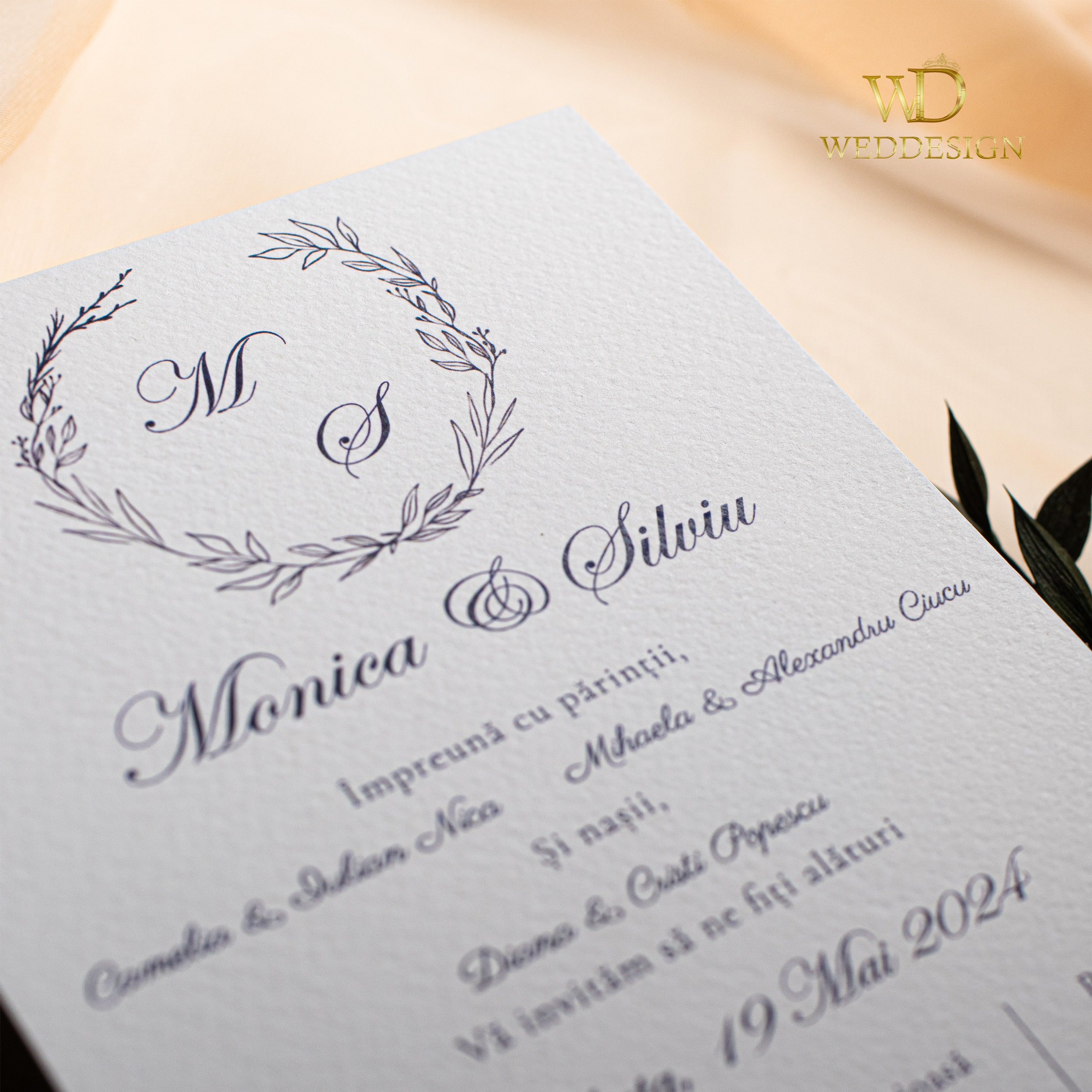 carton alb texturat invitatii nunta