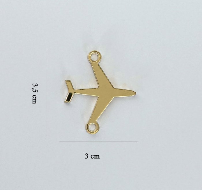 Avion auriu din acril, accesoriu invitații nuntă pasaport, decor călătorie auriu acril [3]