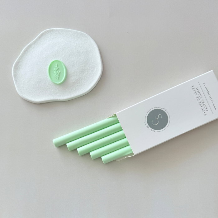Baton de ceară verde pal, batoane de ceară verde pastel pentru sigilii [2]