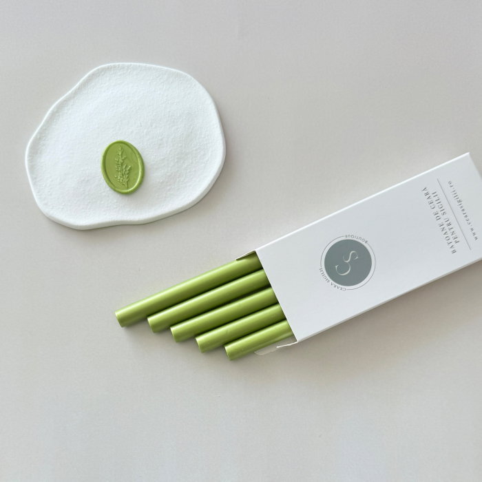Baton de ceară verde lime, batoane de ceară verde crud pentru sigilii [2]