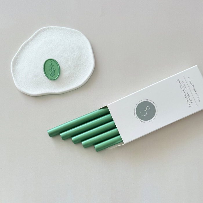 Baton de ceară verde smarald, batoane de ceară verde bijuterie pentru sigilii [2]