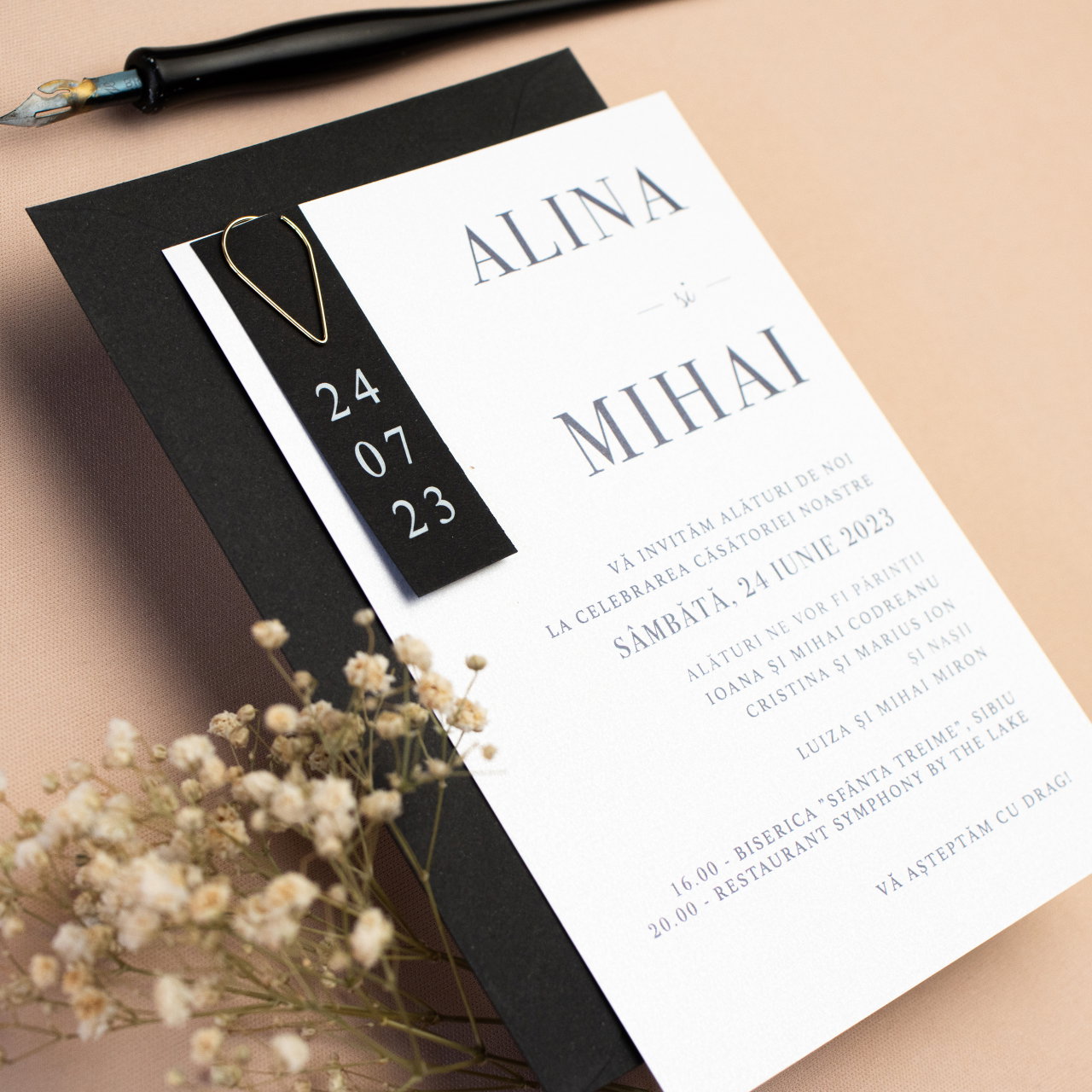 Carton alb sidefat pentru invitații [3]