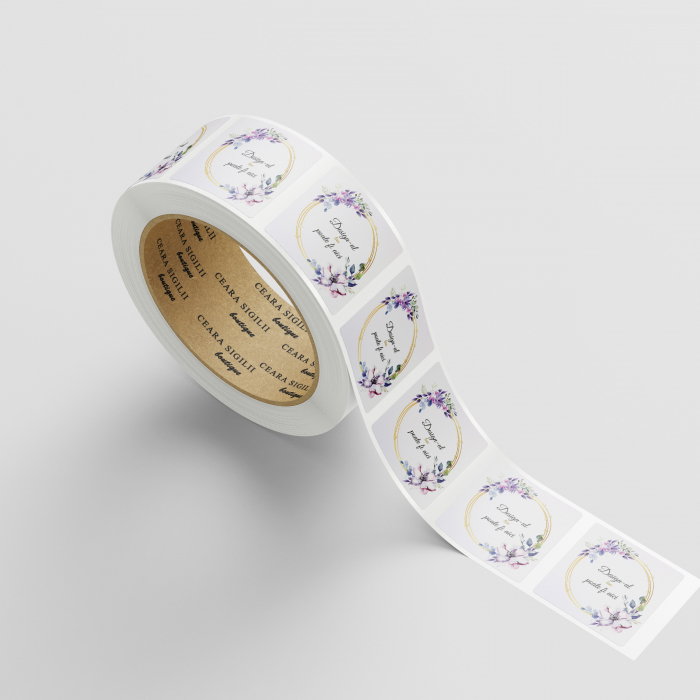 Etichete personalizate 60x60 mm lucioase, stickere pătrate rezistente, etichete autoadezive sintetice [3]