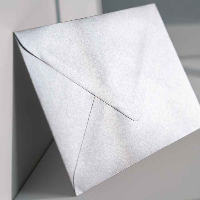 Plic C6 argintiu, plic argintiu lucios pentru invitații, plic argintiu elegant [2]
