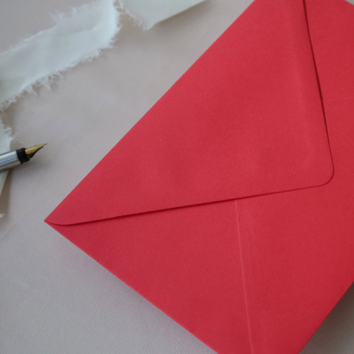 Plic C6 roșu aprins, plic roșu intens pentru invitații, plic roșu strălucitor [2]