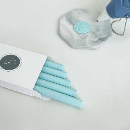 Baton de ceară albastru pal, batoane de ceară bleu pastel pentru sigilii [0]