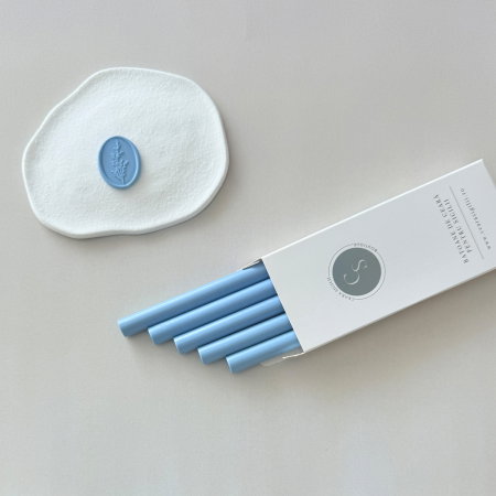 Baton de ceară albastru prăfuit, batoane de ceară bleu vintage pentru sigilii [1]