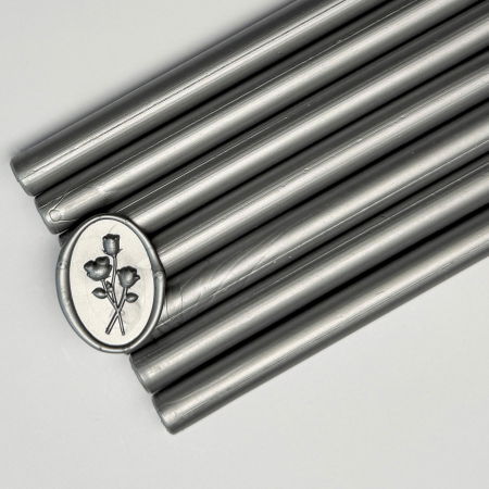 Batoane de ceara pentru sigilii - Baton de ceară argintiu, batoane de ceară argintii pentru sigilii