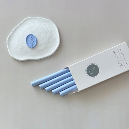 Baton de ceară albastru deschis mat, batoane de ceară bleu mat pentru sigilii [1]