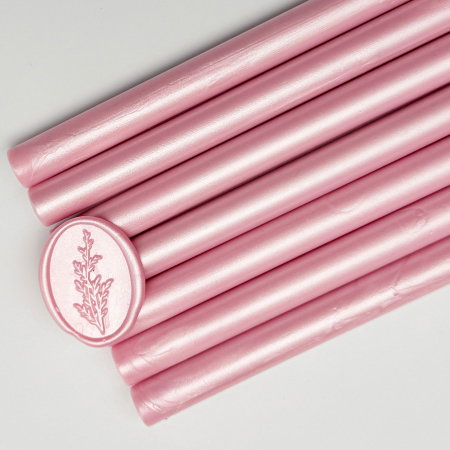 Baton de ceară roz sidefat, batoane de ceară perlate roz pentru sigilii